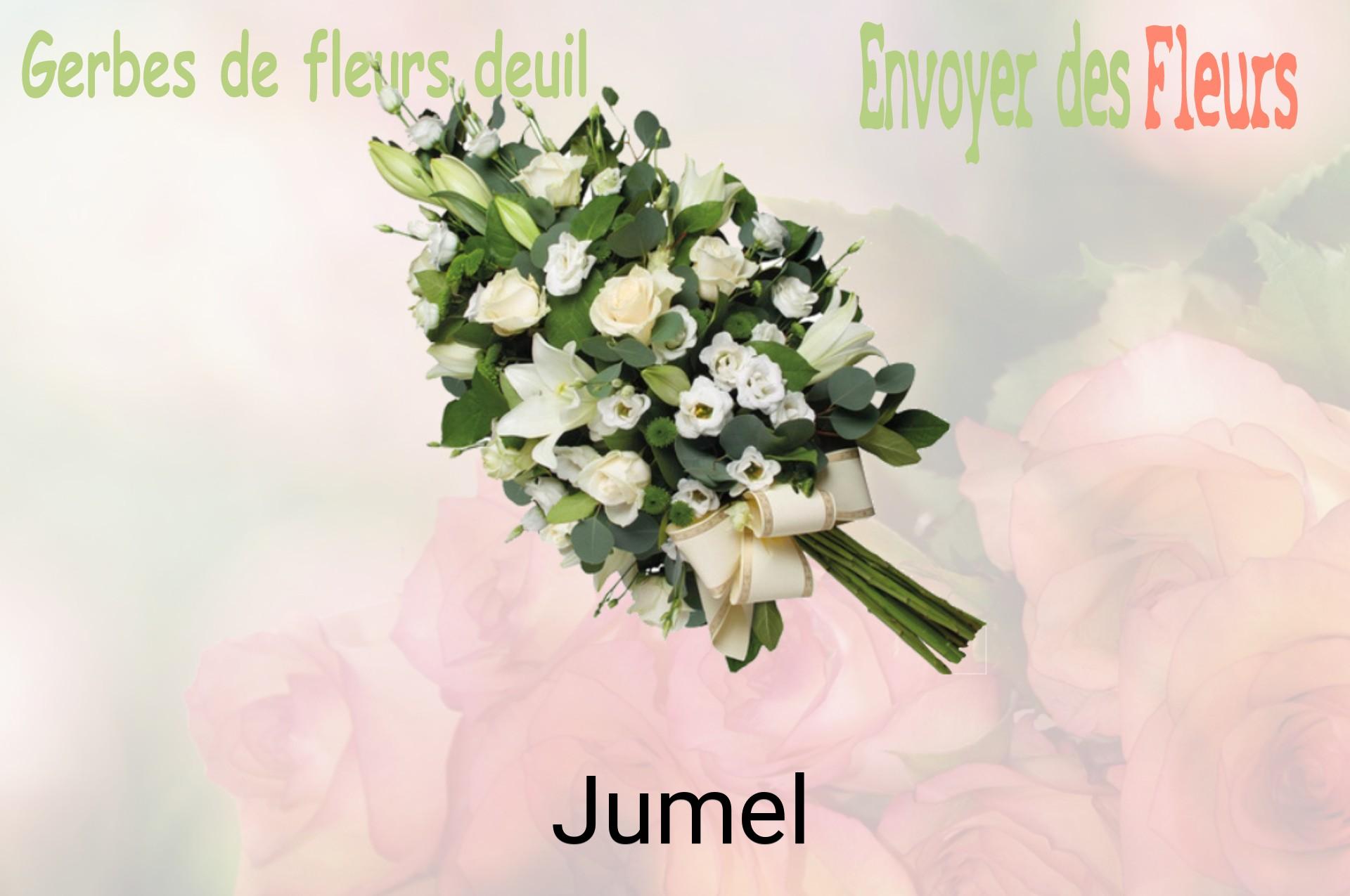 Gerbe de fleurs de deuil livrée à Jumel